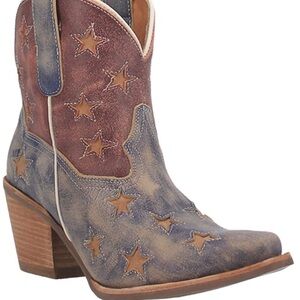 Dingo Women's Star-Studded Blue and Brown Boots